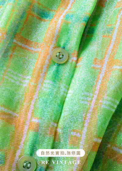 蜂蜜檸檬綠格紋網紗短袖上衣13