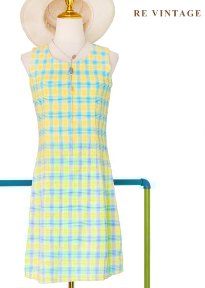 檸檬藍午後野餐夏日洋裝1