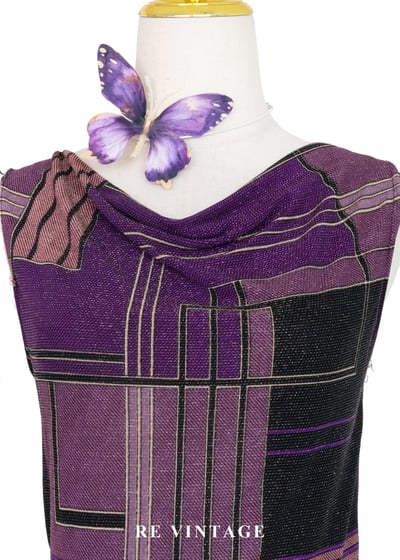 垂墜領口結構線條紫蝶背心3