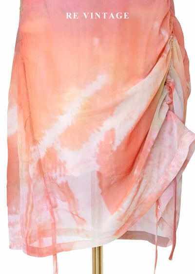 夕陽色的呼吸 - 暖橘渲染抽繩雪紡裙（27"）10