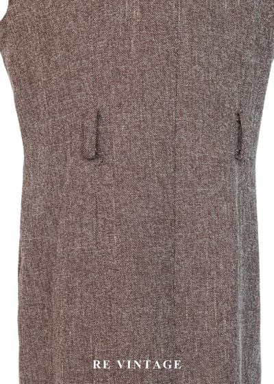 氣質單品 - 復古方領摩卡色氣質長洋裝12