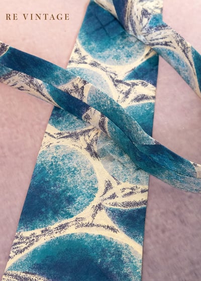 月球水波流動定靛藍色領帶2