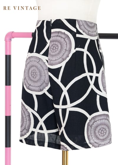 芋頭色樹紋麻料高腰短褲（26"）5