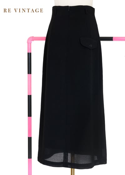 必備單品 - 質感黑高腰中長裙（24"）7