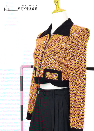 睫毛彎彎鮮橘色短版外套4