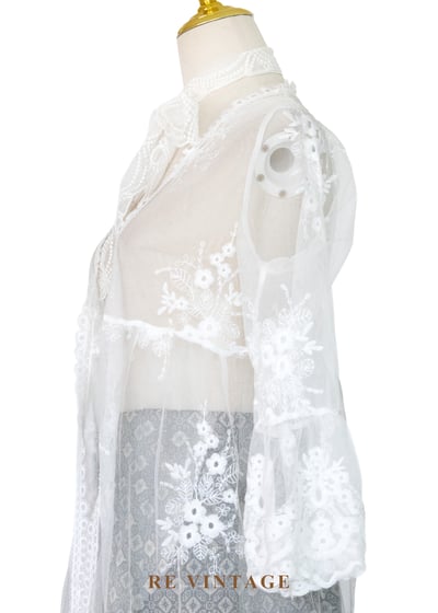 風的形狀。雲的呼吸蕾絲長版罩衫10