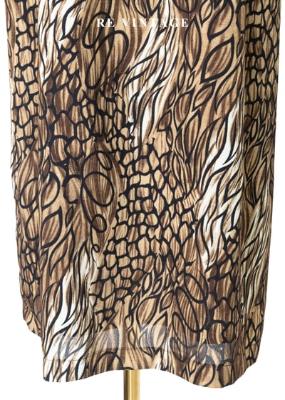 大地色墨跡迷宮藝術筆觸長洋裝8