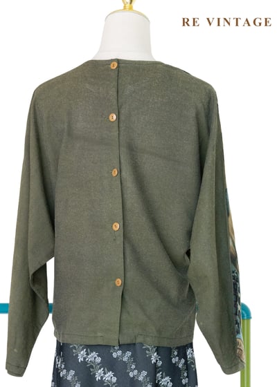 森林中的密談 - 藝術拼接衫落肩上衣11