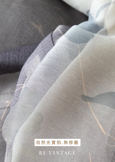 黃昏灰霧漸層飄逸灰花長洋裝14