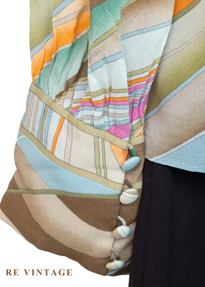 日本製 - 迷幻調色盤流動絲巾襯衫13