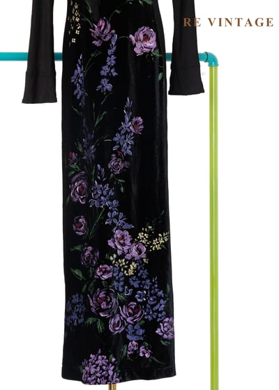 夜色花園 - 紫花盛開慶典絨布長洋裝9