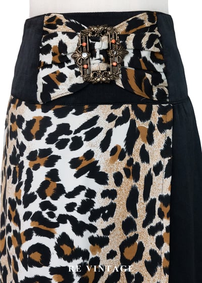 冷黑豹紋野性流蘇美裙（26-28"）3