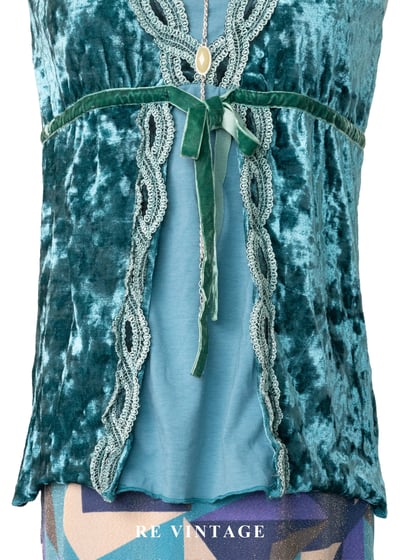 地中海晨曦 - 交錯肩帶絨布細肩帶背心11