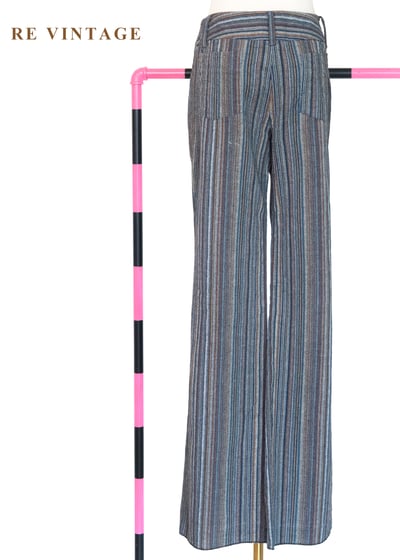 時空經緯 - 復古彩條微喇叭長褲（28"）7