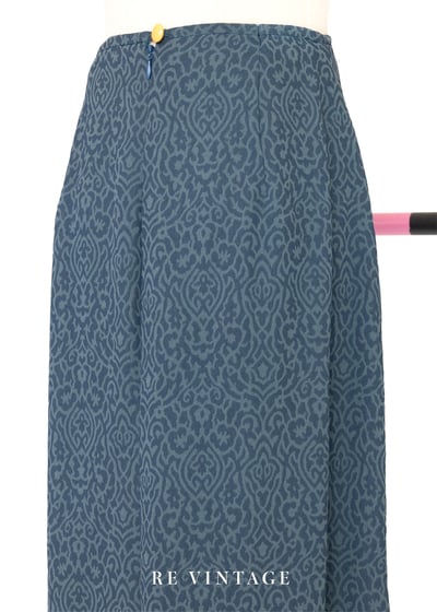 高貴圖騰藍綠色長裙（25"）9