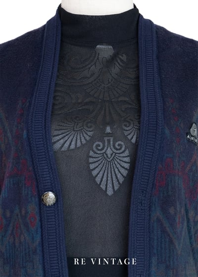 Dark Navy 圖騰毛料針織背心3