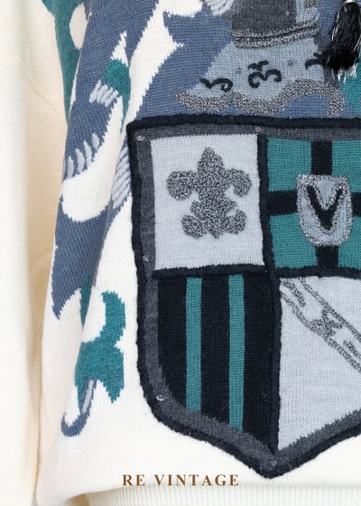 騎士中世紀徽章刺繡針織毛衣6