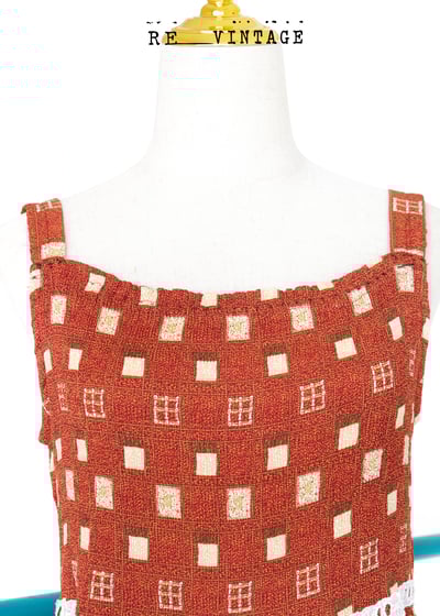 酒紅色小格紋甜美洋裝8