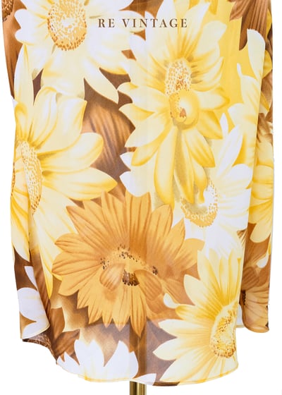 盛開的黃花花園雪紡透膚裙（23-28"）5