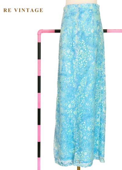 暈染湖水藍調玫瑰長裙（26"）7
