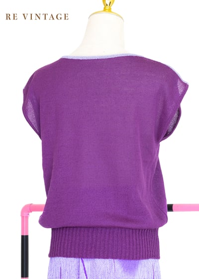 『歐洲寶物』義大利製 - 繽紛閃電紫羅蘭針織上衣5