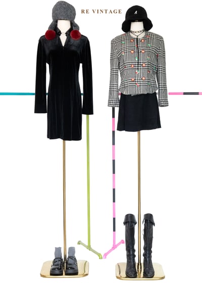 紅釦千鳥格刺繡西裝外套2