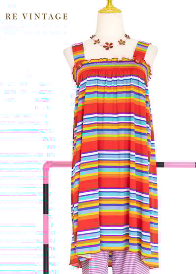 紅寶石甜蜜彩虹長版上衣/迷你洋裝1