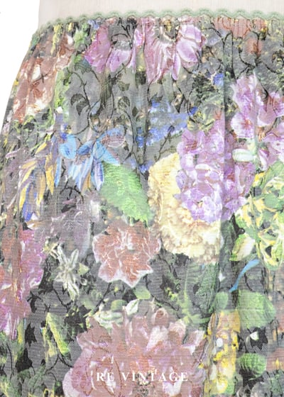 優雅紫色廢墟的玫瑰及膝裙（23-30"）5