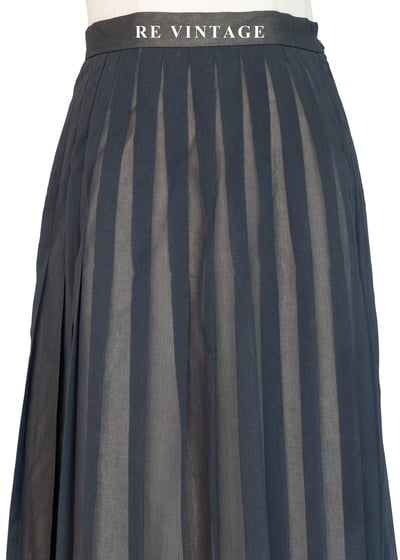 墨灰半透視百褶長裙（27"）3