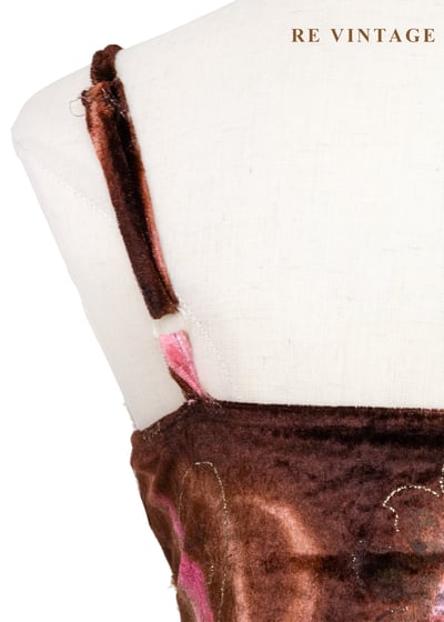 巧克力霓虹蕾絲小花絨布背心11