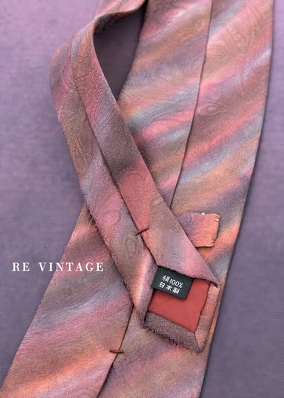 暮粉夕紫柔光畫布領帶4