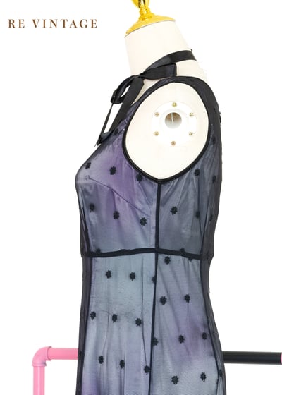 Black Flower 網紗雙色光影長洋裝8