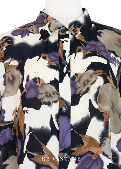 神秘紫花復古冷靜短袖上衣3
