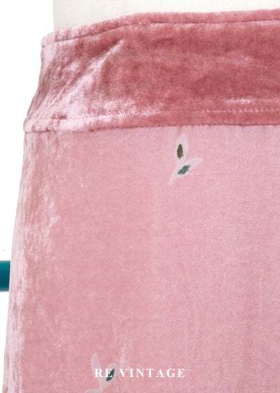 粉紅植物園絨布長裙（27"）7