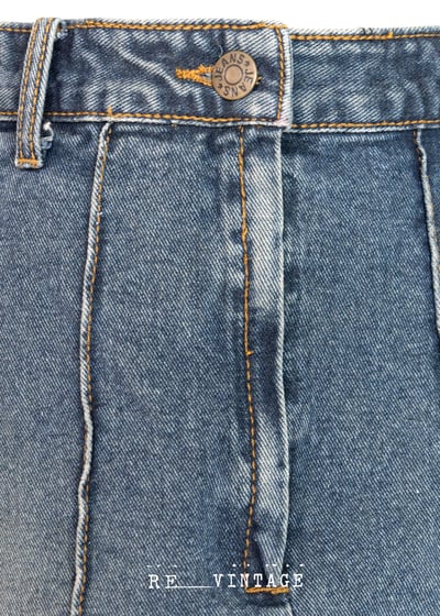 凸凸の直線條高腰牛仔裙（26"）5