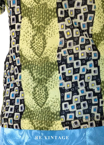 Psychedelic Rock 黃綠色蛇紋的變奏曲上衣11