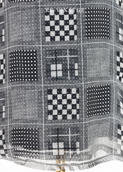 無限格紋深藍點點雪紡短裙4