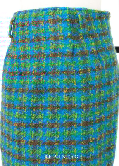 天空與草地交織的毛料短裙（26"）3