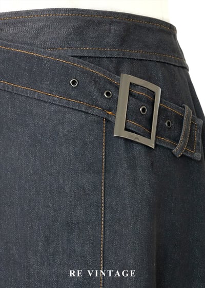 野徑花朵側繫帶丹寧美裙（27"）5