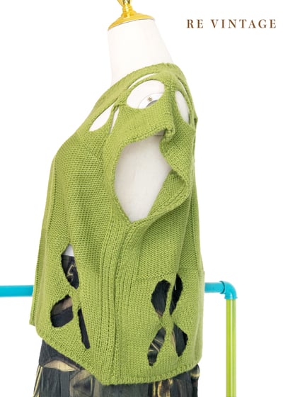 Jelly Green 四片幸運草簍空針織上衣6