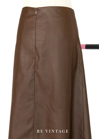 質感單品 - 深棕色金珠線條中長裙（27"）8