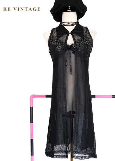 半透夢境中國釦蕾絲洋裝/罩衫4