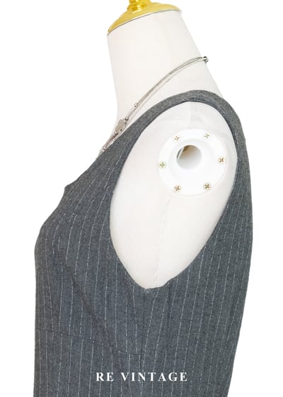 質感單品 - 倫敦霧中細條紋毛呢長洋裝8