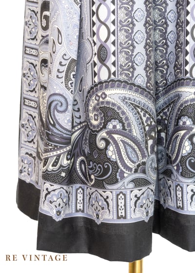 Scarf Print 漂亮的淺淺藍印花中長裙（27"）4