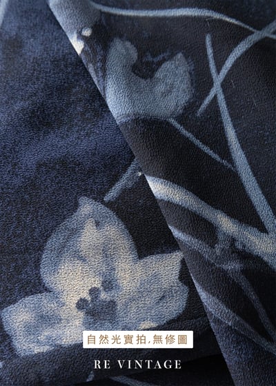 水墨花卉低語深藍長裙（26"）12