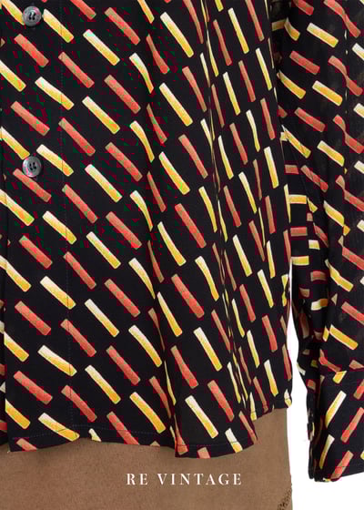 橘黃斜格紋長袖襯衫3