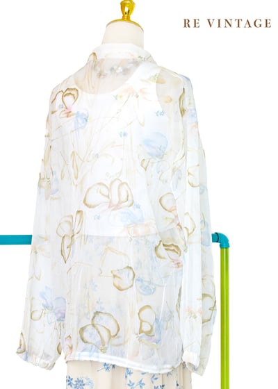 Blanc de Blanc 抽象印花透膚上衣外套11