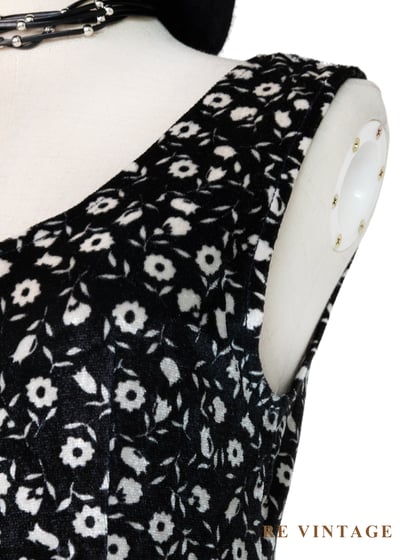 黑夜繁星花朵絨布洋裝6