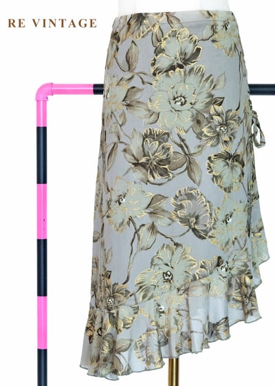 套裝裙子 - 金色午後的華麗金線勾勒花卉裙（26-29"）1