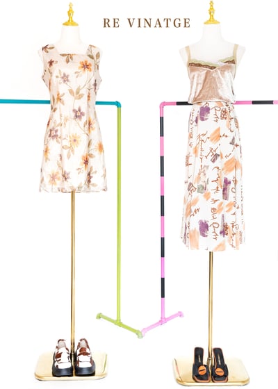 漂亮壓花米白色夏日洋裝2